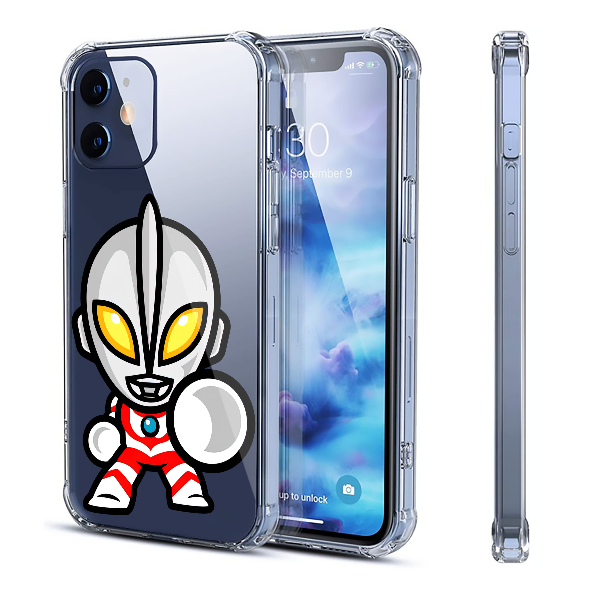 （画像用） ウルトラマン Ultraman 【iPhone 12シリーズ対応】透明スマホケース（クリアソフトケース）